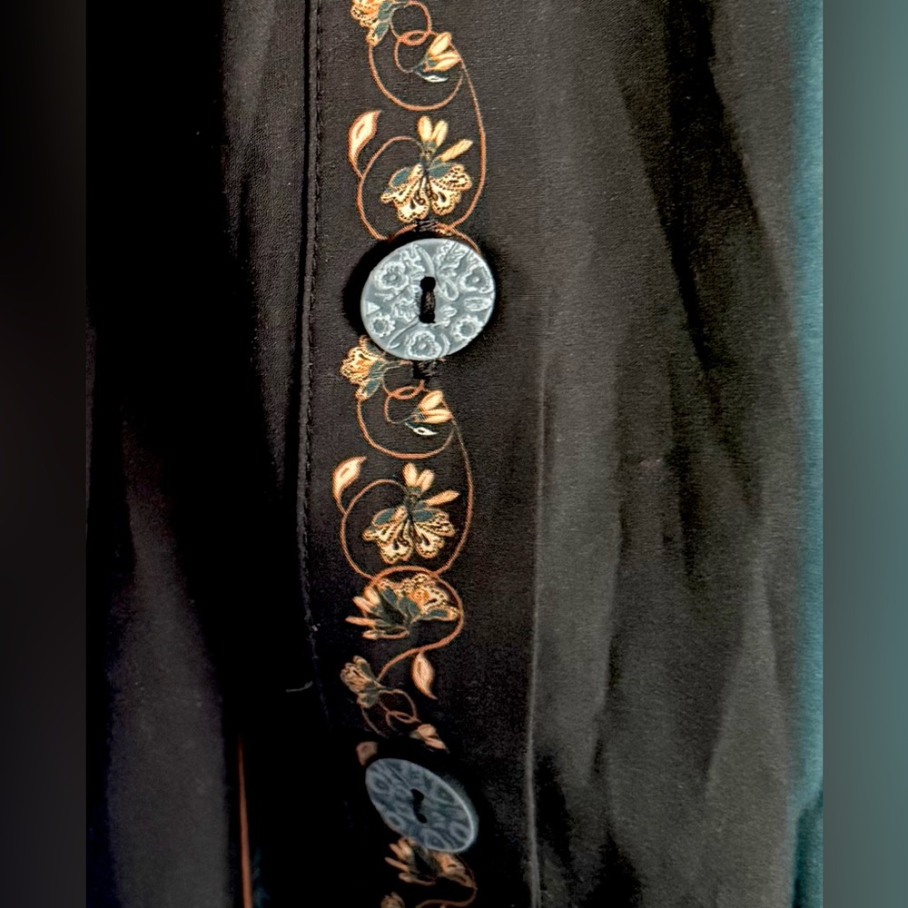 Farm Rio NEW Blossom Tapestry Black Midi Dress - Picture 14 of 15